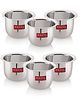 HAZEL Stainless Steel Tea Glasses Large Traditional Design Coffee Milk Serving Glass Patra Pela Set of 6, 10 cm, 200 ml, Silver