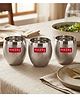 HAZEL Matt Finish Designer Stainless Steel Drinking Glasses 260 ml Set of 3 Pcs, Silver