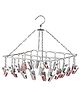 HAZEL Stainless Steel Square Hanger, 25 Clips with Plastic Grip, Silver