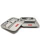 HAZEL Compartment Plate Set Of 2 | Steel Bhojan Thali | Pav Bhaji Plates for Restaurant |Steel Plate With Compartments for Event, Party | 22 cm