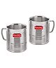 HAZEL Stainless Steel Green Tea Coffee Big Aishwarya Mug, Set of 2, 300 ml (Each)
