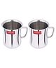 HAZEL Stainless Steel Green Tea Coffee Big Damaru Plain Mug, Set of 2, 200 ml (Each)