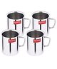 HAZEL Stainless Steel Double Wall Green Tea Coffee Big Sobar Mug, Set of 4, 210 ml (Each)