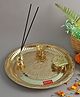 HAZEL Aarti Thali Brass Pooja Puja Worship, Golden