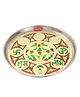 HAZEL Steel Shubh Labh Designer Puja Thali -silver