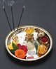 HAZEL Stainless Steel Puja Pooja Aarti Thali Set With Diva , Silver