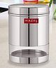 HAZEL Stainless Steel Transparent Wide Mouth See Through Container, Silver, 1 PC, 950 Ml