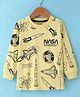 Fido Single Jersey Knit Full Sleeves T-Shirt with Rocket Print - Yellow