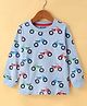 Fido Single Jersey Knit Full Sleeves T-Shirt with Scooty  Print - Sky Blue