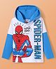 Pine Kids Marvel Terry Knit Full Doctor Sleeves Hooded T-Shirt with Spider Man Graphic & HD Foil Print Detailing - White & Blue