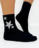 Flaunt Chic Cotton  Shimmer Stars Detailed Socks  - Black