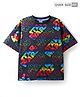 Pine Kids Lucas Terry Knit Half Sleeves Oversized Light Weight T-Shirt With Star Wars Graphics & Holographic Print - Black