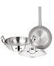 Bergner Tripro Triply Stainless Steel 3 Pc Cookware Set, 24 cm (3 L) Indian Wok/Kadai with Lid, 22 cm Frypan (1.5 L) Without Lid