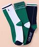 Pine Kids Cotton Knit Ankle Length Color Block Socks Pack Of 3 (Color May Vary)