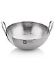 Bergner BE Bergner Essentials 22cm Hammered Kadai, 2L Kadhai without Lid, Thickness 2.2mm, Food Safe, Sturdy & Durable, Easy To Clean, Gas Stove Compatible, Dishwasher Safe, 5-Year Warranty - Silver