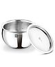 Bergner BE Bergner Essentials Tri-Ply Stainless Steel 18 cm Rice Handi with Lid, Steel Small Rice Handi, Even Heat Distribution, Easy To Clean, Induction & Gas Stove Friendly, Silver, 5-Year Warranty