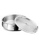 Bergner BE Bergner Essentials Tri-Ply Stainless Steel 24 cm Biryani Handi with Lid, 4.4Litre Biryani Pot, Patila Handi, Even Heat Distribution, Induction & Gas Stove Friendly, Silver, 5-Year Warranty