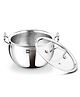 Bergner BE Bergner Essentials Tri-Ply Stainless Steel 16cm Rice Handi with Lid, Small Rice Handi with Handle, Even Heat Distribution, Easy To Clean, Induction & Gas Stove Ready, 5-Year Warranty