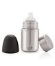 Dr.WaterR Stainless Steel Baby Feeding Bottle Black Hood 240ml, Milk, Water, Juice, Nipple