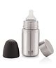 Dr.WaterR Stainless Steel Baby Feeding Bottle Black Hood 320ml, Milk, Water, Juice, Nipple