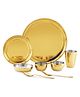 Dr.WaterR Parivar Stainless Steel Premium Dinner Set Gold PVD for Home, Gifting - Pack of 8
