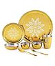 Dr.WaterR Parivar Stainless Steel Designer Dinner Set Gold PVD for Home, Gifting, Pack of 8