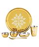Dr.WaterR Parivar Stainless Steel Designer Dinner Set Gold PVD for Home,Gifting, Pack of 6