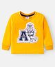 Simply Interlock Knit Full Sleeves T-Shirt with Text & Dog Patch - Yellow