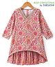 Babyoye Cotton Woven Full Sleeves A  Line Dress with Floral Print - Pink