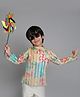 Taffykids Full Sleeves Abstract Printed Short Kurta - Multi Colour