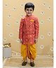 KID1 Full Sleeves Patola Printed Coordinating Kurta & Dhoti Set - Red