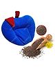 DOMENICO Apple Shape Soft Fabric New Born Baby Head Shaping Pillow with Mustard Seeds/Baby Rai Pillow for 0-12 Months Blue
