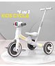Giggle Rider 4-IN-1 Force Trike cum Convertible Balance Bike with Music Lights & Polypropylene Frame with 3 Mute EVA Wheels & Big Wheel Hub with Multi-Gear Push Handle  - Grey
