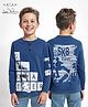 Arias Single Jersey Knit Full Sleeves T-Shirts With Text Print Pack of 2 - Navy Blue
