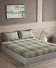 DDecor Grey  Beige Geometric Cotton180 TC King Bedsheet with 2 Pillow Covers