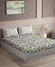 DDecor Blue  Green Floral 144 TC Queen Bedsheet with 2 Pillow Covers