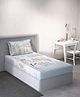 DDecor Blue  White Graphic 144 TC Single Bedsheet With 1 Pillow Cover