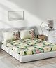 DDecor Green Pink Floral Cotton 144 TC Queen Bedsheet With 2 Pillow Covers