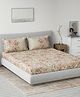 DDecor Beige Red Ethnic Motifs 144 TC Queen Bedsheet with 2 Pillow Covers