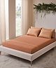 DDecor Rust Beige Cotton 180 TC King Bedsheet With 4 Pillow Covers