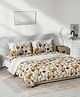 DDecor Yellow White Printed Cotton Double Queen Bedding Set