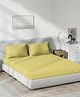 DDecor Yellow Cotton 180 TC Queen Bedsheet With 2 Pillow Covers
