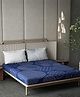 DDecor Blue White Geometric Cotton 140 TC King Bedsheet With 2 Pillow Covers