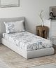 DDecor Blue White Floral 144 TC Single Bedsheet with 1 Pillow Covers