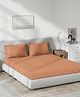 DDecor Orange Cotton 180 TC Queen Bedsheet With 2 Pillow Covers