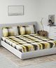 DDecor Yellow White Geometric 144 TC Queen Bedsheet with 2 Pillow Covers