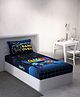 DDecor Blue Yellow Cartoon Characters Cotton 144 TC Single Bedsheet With 1 Pillow Cover