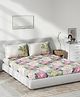 DDecor Live Beautiful Grey Pink Floral Cotton 144 TC Queen Bedsheet with 2 Pillow Covers