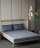 DDecor Live Beautiful Grey Blue Cotton 140 TC King Bedsheet with 2 Pillow Covers