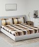 DDecor Brown Geometric Cotton 144 TC Queen Bedsheet with 2 Pillow Covers